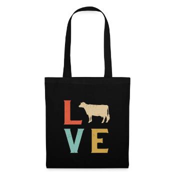 j'aime les vaches t-shirt vache - Sac en tissu - noir - Devant