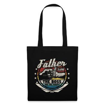 Vater und Sohn Eltern Dad Geschenkidee - Stoffbeutel - Schwarz - Vorne