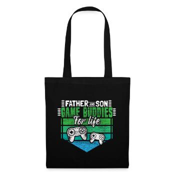 Famille père et fils - Sac en tissu - noir - Devant