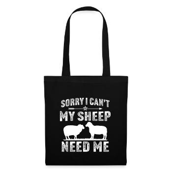 sorry i can't my sheep need me - Tote Bag - black - Front