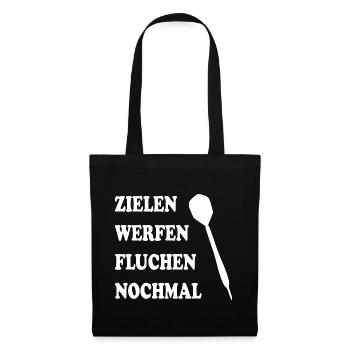 Dart Pfeil Witz Spruch Dartspieler Geschenk Idee - Stoffbeutel - Schwarz - Vorne