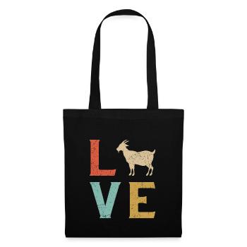 j'aime les chèvres t-shirt chèvre - Sac en tissu - noir - Devant