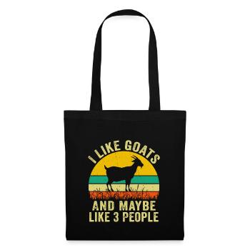 J’aime les chèvres et peut-être 3 personnes - Sac en tissu - noir - Devant