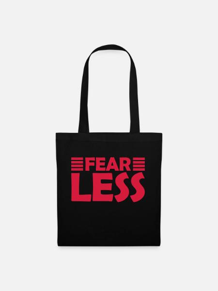fearless Text Zitat Design - Stoffbeutel - Schwarz
