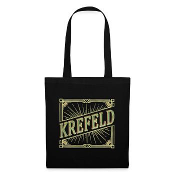 Krefeld Deutschland Stadt Schrift Vintage Retro - Stoffbeutel - Schwarz - Vorne