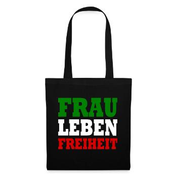 Frau leben freiheit - Stoffbeutel - Schwarz - Vorne