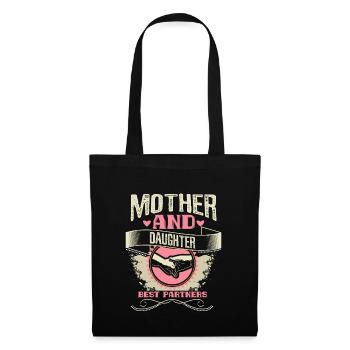 Idée cadeau de famille mère-fille - Sac en tissu - noir - Devant