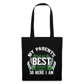 Bester Sohn Mutter Geschenk - Stoffbeutel - Schwarz - Vorne