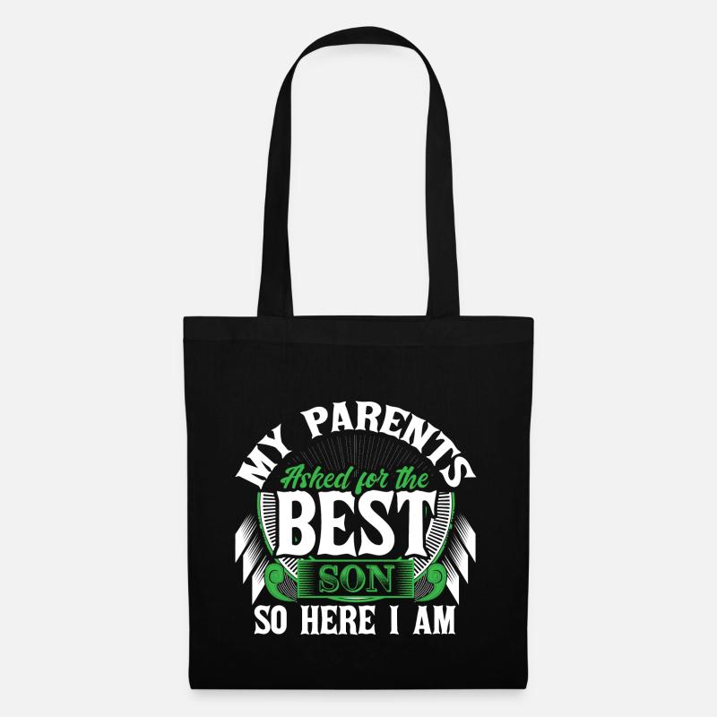Bester Sohn Mutter Geschenk - Stoffbeutel - Schwarz