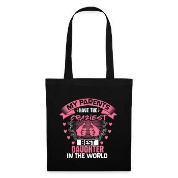 Fille Père Cadeau Drôle - Sac en tissu - noir - Devant