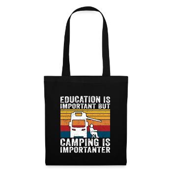 camping is importanter motorhome t-shirt camper - Tote Bag - black - Front