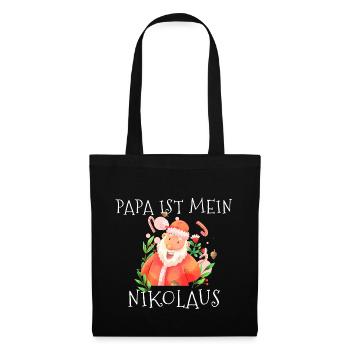 Papa ist mein Nikolaus - Stoffbeutel - Schwarz - Vorne