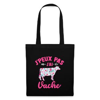 J'peux pas j'ai vache - Sac en tissu - noir - Devant