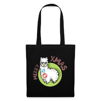 merry christmas alpaca symbol nature animals xmas - Tote Bag - black - Front