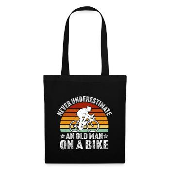 Never underestimate an old man on a bike - Tote Bag - black - Front