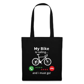 Mon vélo m’appelle et je dois y aller ! T-shirt cyclisme - Sac en tissu - noir - Devant