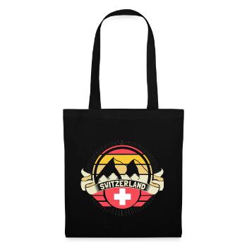 Idée cadeau Suisse Alpes Pride - Sac en tissu - noir - Devant