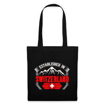 Schweiz Schweizerisch Stolz - Stoffbeutel - Schwarz - Vorne