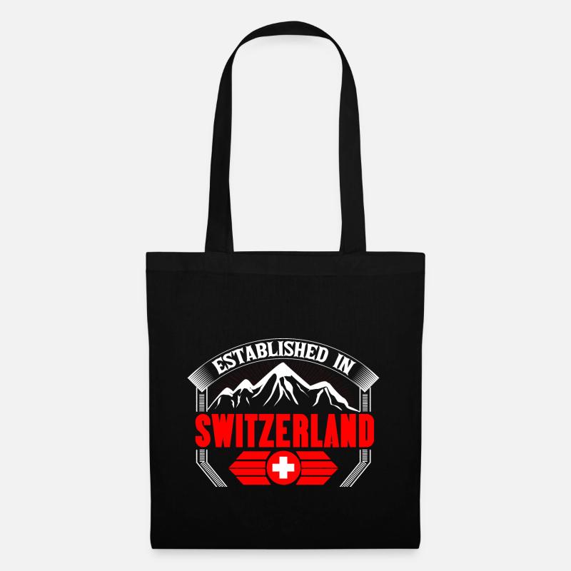 Schweiz Schweizerisch Stolz - Stoffbeutel - Schwarz