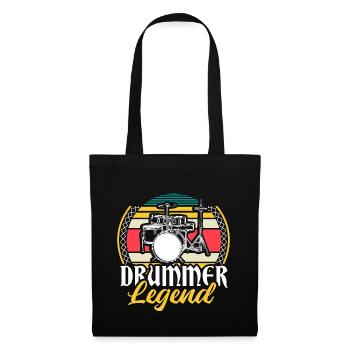 Schlagzeug Drumsticks Trommler Geschenkidee - Stoffbeutel - Schwarz - Vorne