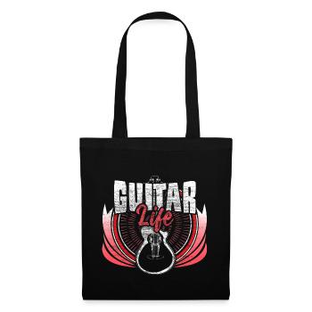 Gitarre Sound Geschenkidee - Stoffbeutel - Schwarz - Vorne