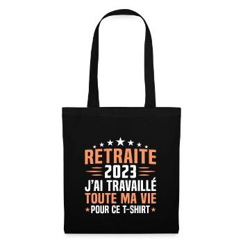 Retraité en 2023 cadeau retraité 2023 - Sac en tissu - noir - Devant