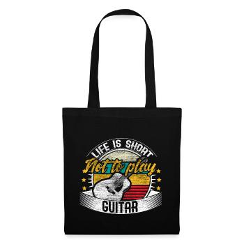 Gitarre Gitarrenspieler Geschenkidee - Stoffbeutel - Schwarz - Vorne