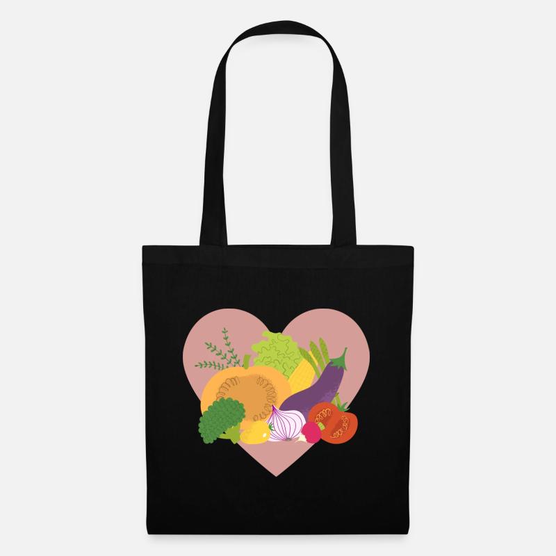Gemüse Veggie Bio Vegan Vegetarisch Geschenkidee - Stoffbeutel - Schwarz