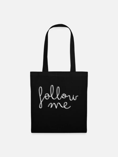follow me - Stoffbeutel - Schwarz