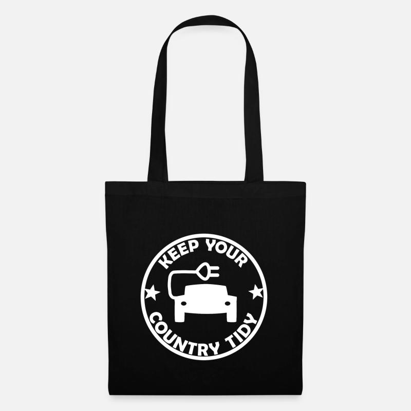 The E Car Environmental Sticker - Tote Bag - black