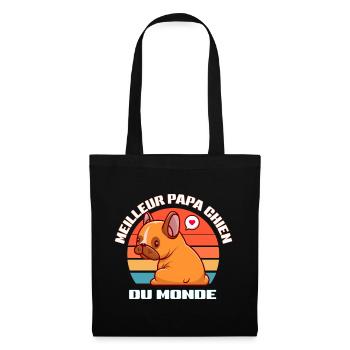 Meilleur Papa Chien du Monde - Sac en tissu - noir - Devant