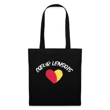 Coeur lensois cadeau supporter lens - Sac en tissu - noir - Devant