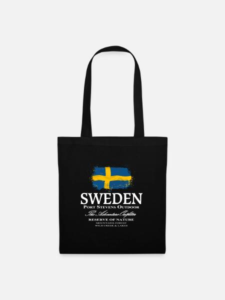 Schweden Flagge - Schwedische Fahne - Stoffbeutel - Schwarz