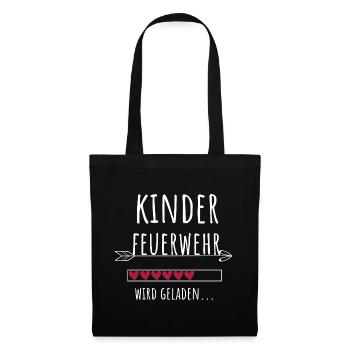 Kinderfeuerwehr Freiwillige Feuerwehr Geschenk - Stoffbeutel - Schwarz - Vorne
