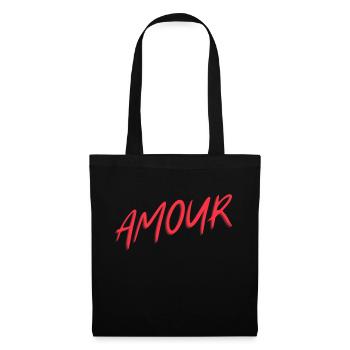 "Amour" rot, Design T-Shirt - Stoffbeutel - Schwarz - Vorne