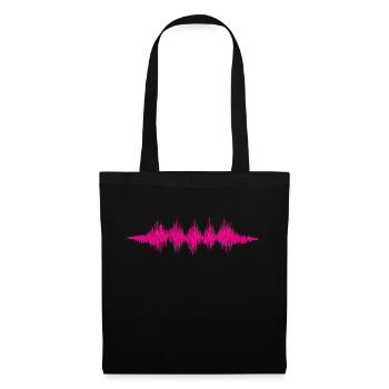 Onde audio musicale / onde sonore / fréquence audio - Sac en tissu - noir - Devant
