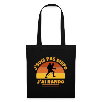randonnée, rando, randonneur, marcheur - Sac en tissu - noir - Devant