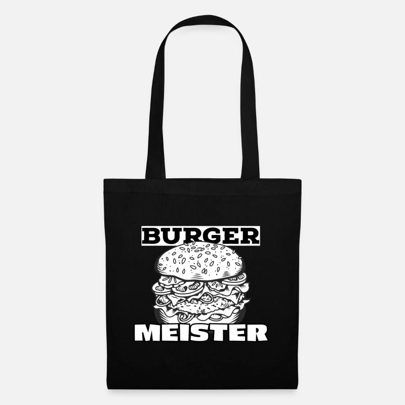 Burger Meister – Handgezeichnete - Stoffbeutel - Schwarz
