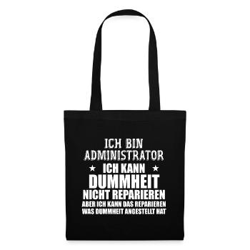 Admin Systemadministrator Lustige Sprüche - Sac en tissu - noir - Devant