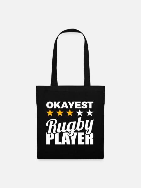 Witziger Rugbyspieler - Stoffbeutel - Schwarz