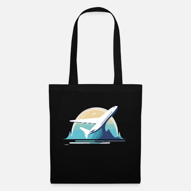 Avion - Sac en tissu - noir