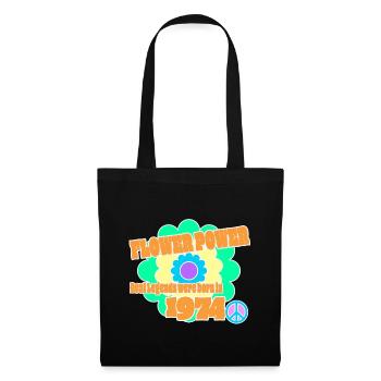 Flower Power Année de naissance 1974 Peace Flower Hippie - Sac en tissu - noir - Devant