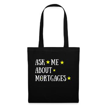 Ask Me about Mortgages + Stars - Sac en tissu - noir - Devant