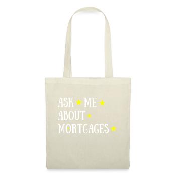 Ask Me about Mortgages + Stars - Sac en tissu - nature - Devant