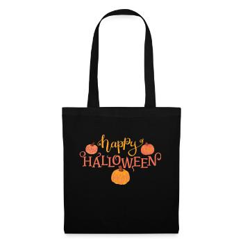 Joyeuse citrouille d’Halloween - Sac en tissu - noir - Devant