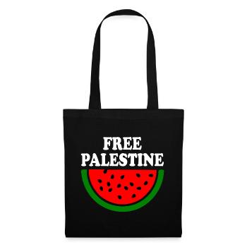 Free palestine Melon pastèque - Sac en tissu - noir - Devant