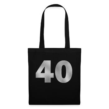 Anniversaire 40 ans - Sac en tissu - noir - Devant