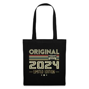 Vintage 2024 Original Vintage Retro Geburtstag - Stoffbeutel - Schwarz - Vorne