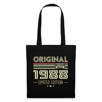 Jahrgang 1988 Original Vintage Retro Geburtstag - Stoffbeutel - Schwarz - Vorne