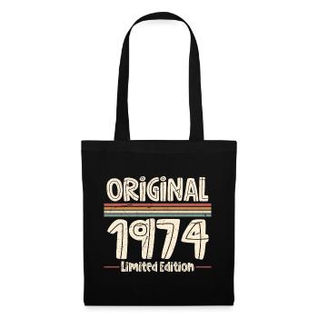50ème Anniversaire 1974 Année de naissance Millésime - Sac en tissu - noir - Devant